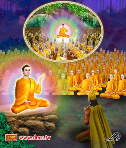 พระสัมมาสัมพุทธเจ้าเสด็จไปกรุงราชคฤห์ทรงเทศน์โปรดพระเจ้าพิมพิสาร และประชาชนจนได้ดวงตาเห็นธรรม